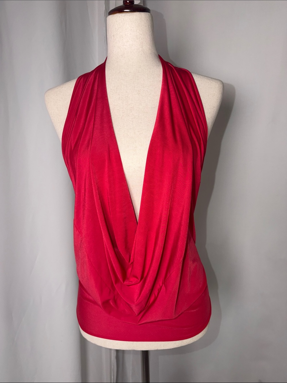 Double Zero Crimson Draped Allure Halter Top Medium